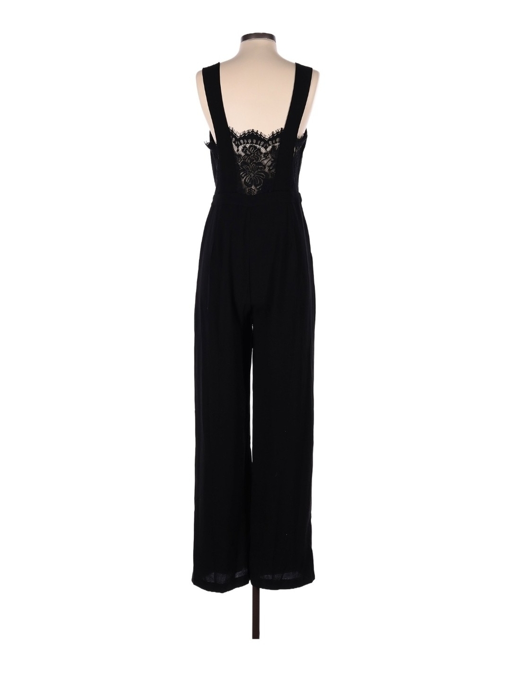 Lulu's Black Lace-Back Wide-Leg Jumpsuit